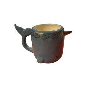 Natural Life Narwhal Folk Art Mug Ceramic